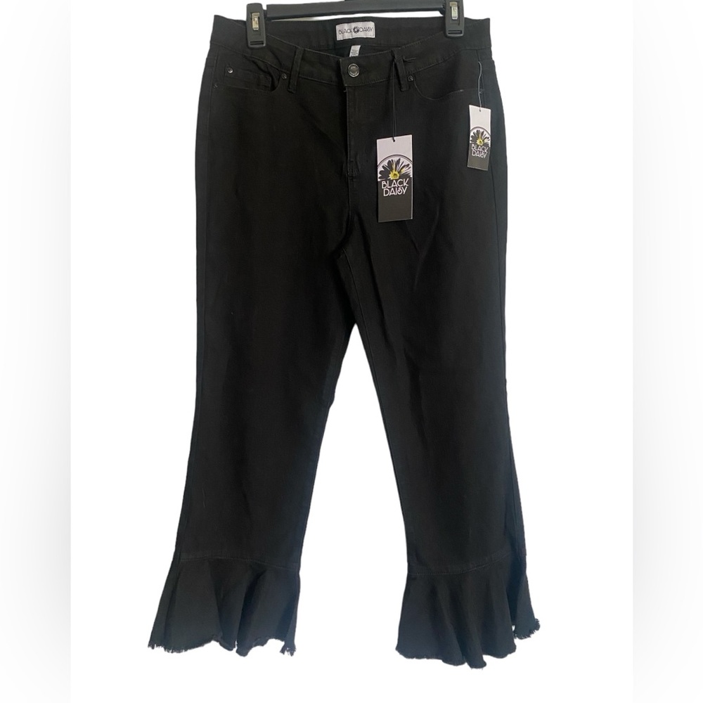 NWT Black Daisy Cha Cha Cropped Ruffle Jeans size 11/30